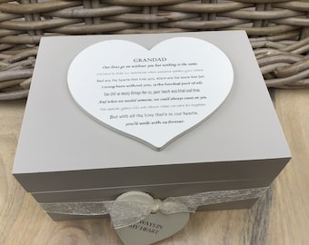 Personalised Memory Keepsake Box Loss of GRANDAD Grandpa Bampy Any name you want BEREAVEMENT Memory Or Ashes Box 2 sizes. Memorial Sympathy