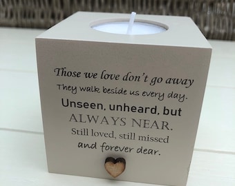 Personalised Candle In memory of any loved one Mum Dad Grandad Husband Wife etc Bereavement Sympathy any name.