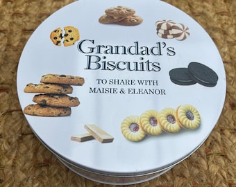 PERSONALISED GRANDAD Biscuit Tin Grandpa Gramps Bampy or ANY name Baker gift Cooking Hobby Tin any name  Baking ~ Star Baker ~ Bake Off