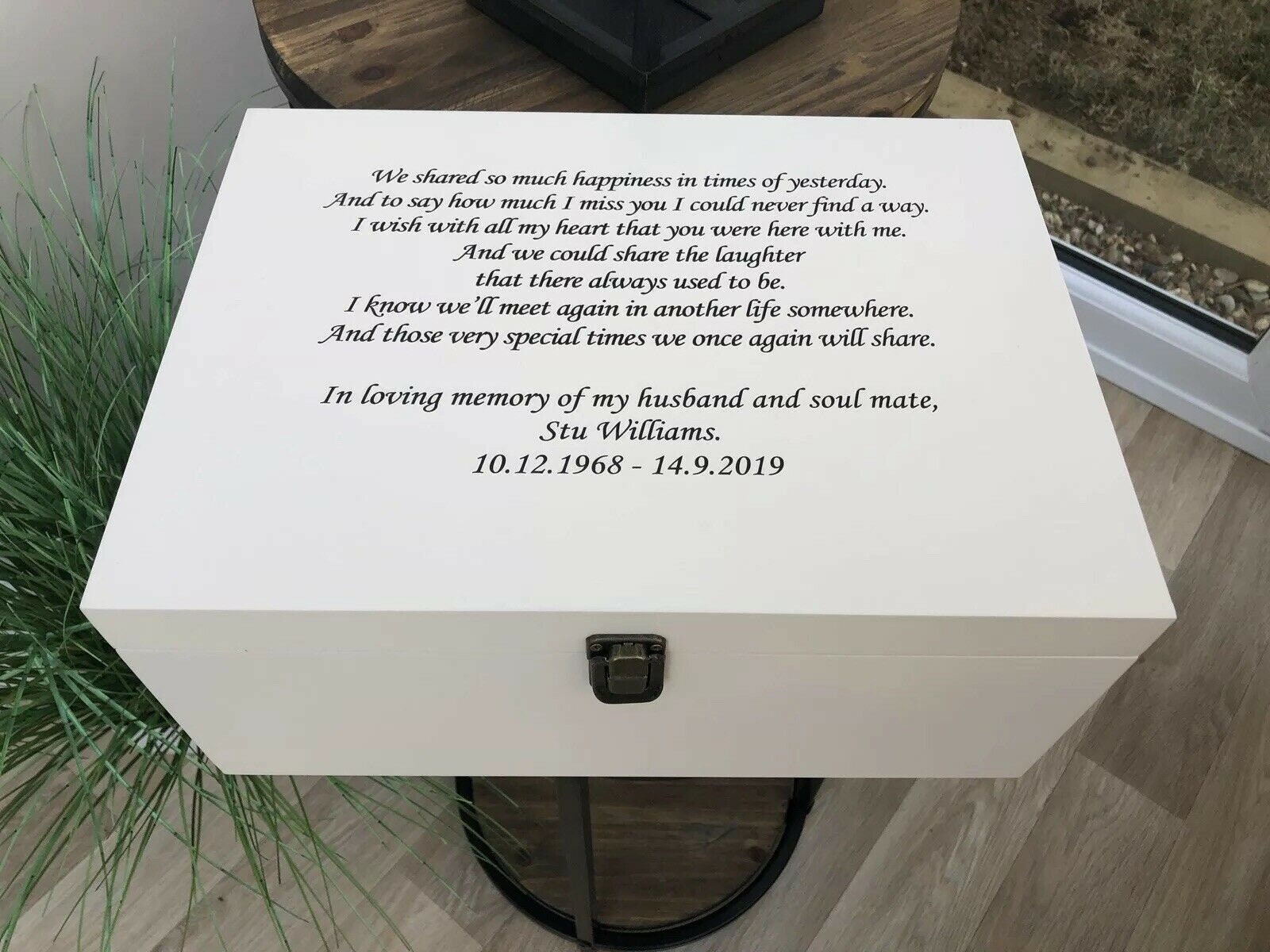 HUSBAND Personalised VERY LARGE Memory Box ~ In Memory of ~ Memorial ~ Grandad Daughter ~ Son ~ Dad ~Mum ~ Any Name ~ Bereavement Grief Loss