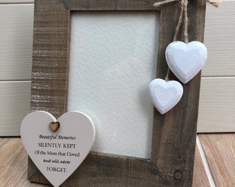 Shabby personalised Chic Photo Frame In Memory of a loved one.. MUM .. Dad .. Nana .. Grandad .. Nanny Husband Wife Friend LOVED ONE etc