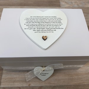 PERSONALISIERTE SHABBY CHIC MEMORY Box.. Trauerfall.. Verlust, In Erinnerung an einen geliebten Mann oder einen beliebigen Namen ~ Erinnerung