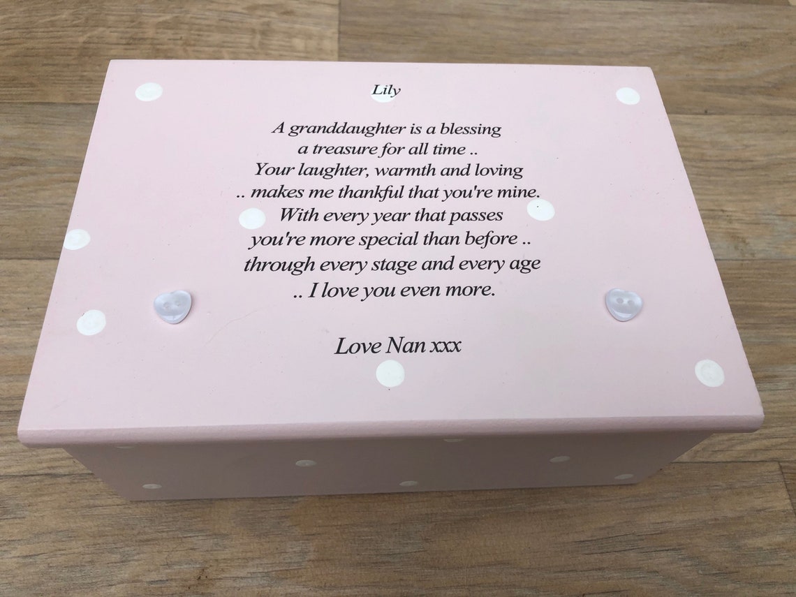 Personalised Jewellery Box GRANDDAUGHTER GIRL Birthday or Etsy