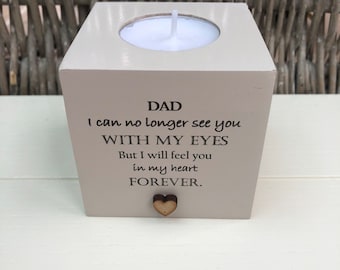 Shabby Personalised Chic  Candle In memory of a loved one DAD FATHER MUM Mam Dad Nana Grandad Husband Wife Bereavement Sympathy Any Name