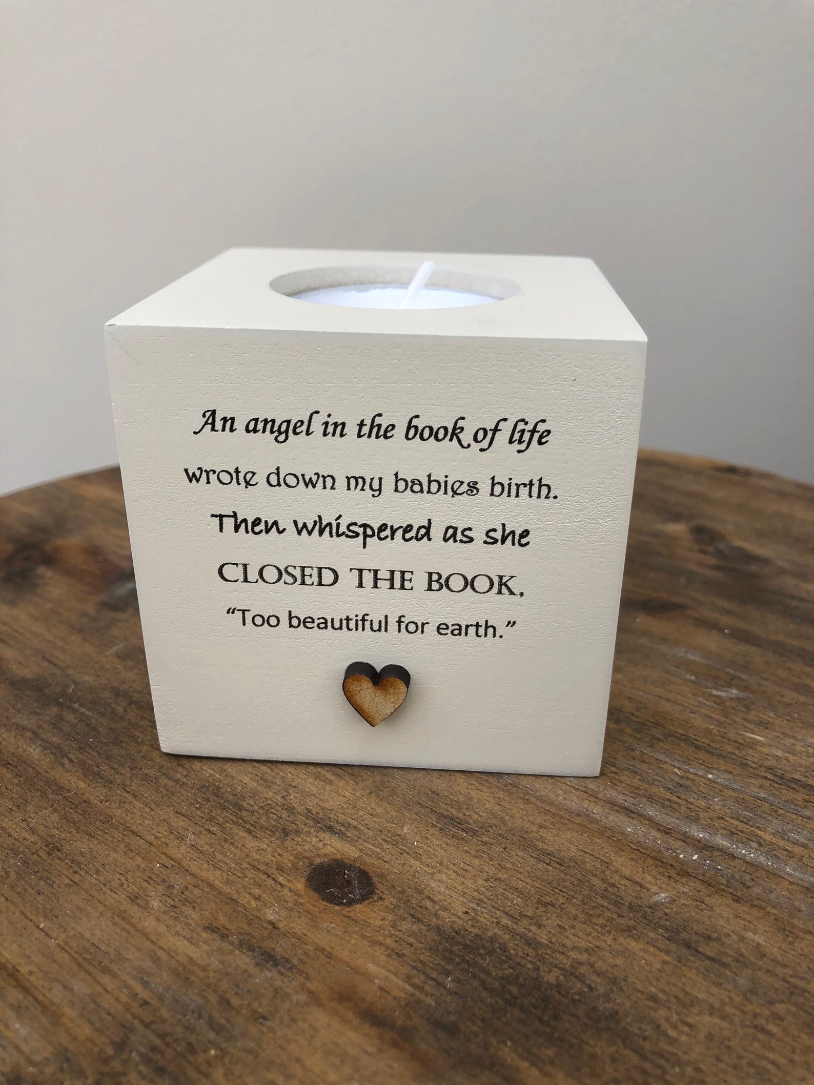 Personalised Bereavement Candle in Memory of a Baby Loss of a Child. Miscarriage Still Birth