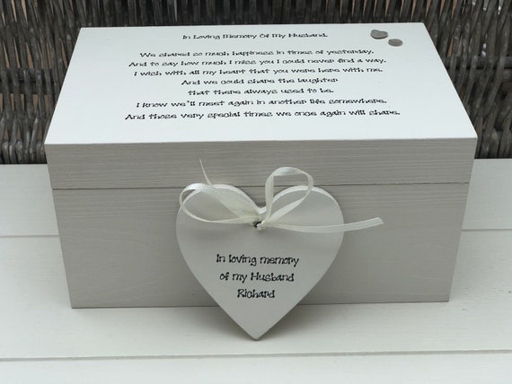 Shabby Chic Style Special Memory Box GRANDAD Sentimental gift Personalised Trinket MEMORY Box BEREAVEMENT in memory of a SON ~ LOSS OF A CHILD or any loved one//any name