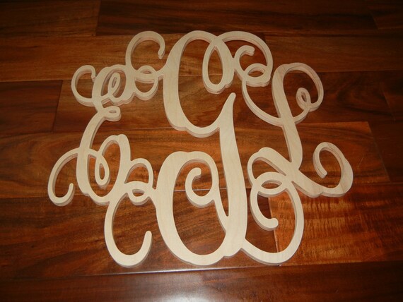 Items similar to 24" Wood Monogram Letters on Etsy