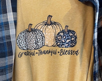 GTB Pumpkins - Tri-Blend Short Sleeve Tshirt - Fall Pumpkins