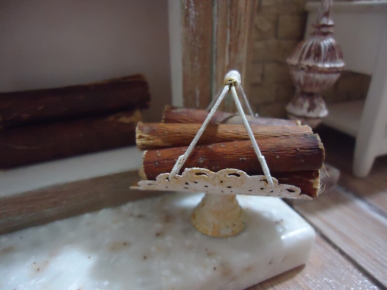 Miniature Fireplace Wood Basket 1 12 Scale Etsy