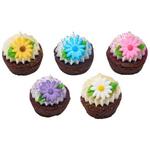 DAISY ASSORTMENT Edible Sugar Decorations 20 Pieces Cupcake or Cake Toppers Spring, Mother's Day Floral Decorations image 4