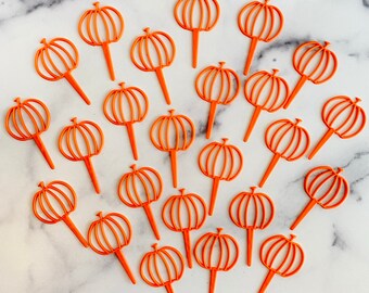 PUMPKIN CUTOUT HALLOWEEN Cupcake Topper Picks - 12 or 24 Pieces