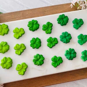 LUCKY SHAMROCK ASSORTMENT Edible Sugar Decorations -12 or 24 Pieces Cupcake or Cake Toppers - St. Patrick's Day Clover Decorations