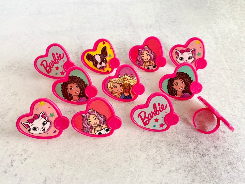 BARBIE BE The FUTURE Cupcake Topper Rings 12 or 24 Pieces image 2