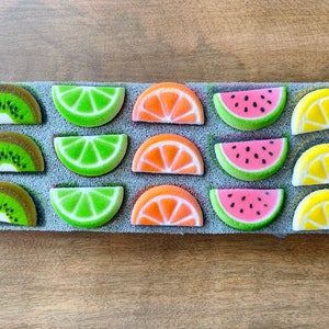 EDIBLE SUGAR FRUIT Slice 20 Pieces Cupcake or Cake Toppers by Lucks Watermelon, Lime, Lemon, Kiwi, Orange for Summer, Fruit-Themed Party image 5