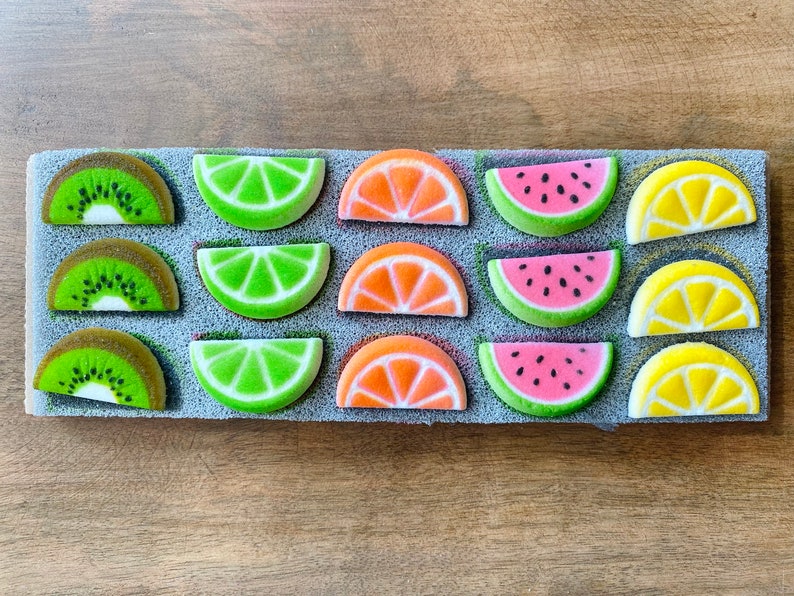 EDIBLE SUGAR FRUIT Slice 20 Pieces Cupcake or Cake Toppers by Lucks Watermelon, Lime, Lemon, Kiwi, Orange for Summer, Fruit-Themed Party image 5