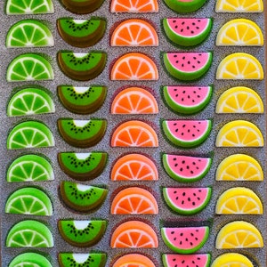 EDIBLE SUGAR FRUIT Slice 20 Pieces Cupcake or Cake Toppers by Lucks Watermelon, Lime, Lemon, Kiwi, Orange for Summer, Fruit-Themed Party image 6