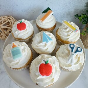 SCHOOL ESSENTIALS Back to School - Edible Sugar Decorations - 12 Pieces ...
