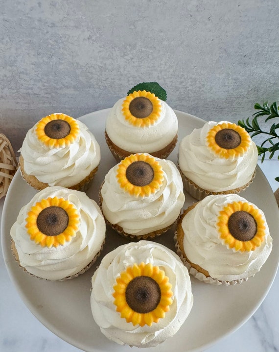45 Fiori Commestibili Per Torte - Cupcake Toppers Con Foglie, Decorazioni Alimentari - Foto 5