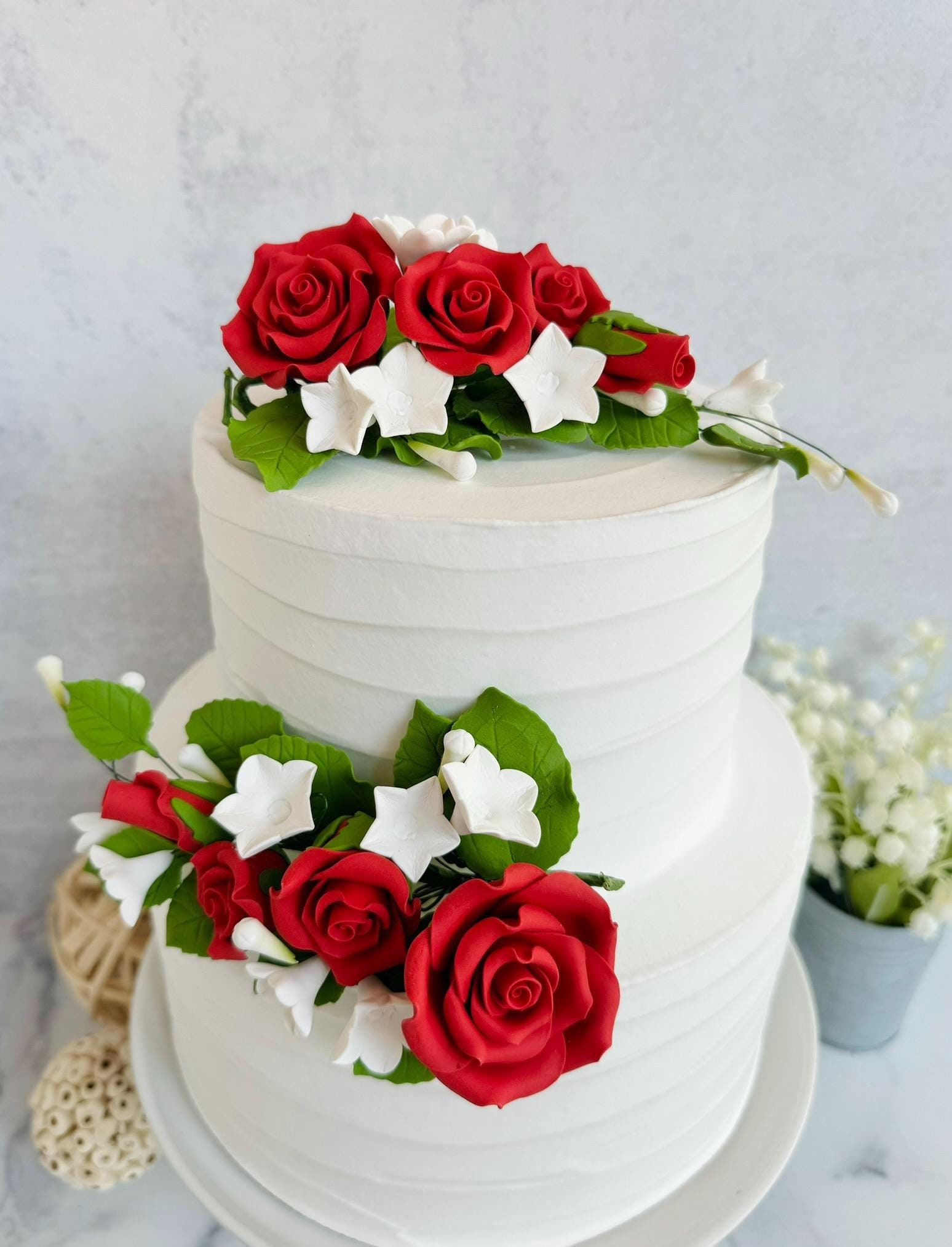 Set Compleanno Papà Elegante Set 38 Pezzi Decorazioni Torta Fiori Nero-argento | Per Compleanno Papà, Matrimoni, Feste, Inserti Non Commestibili Decorazioni Torta Per Matrimonio