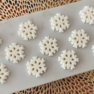 SNOWFLAKE Edible Sugar Decorations - 12 Pieces - for Christmas Holiday or Winter Decorations