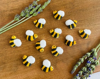 24 BUMBLE BEE EDIBLE Sugar Cupcake or Cake Toppers by DecoPac - Bee Decorations for Party Desserts, Birthdays, Spring Themed Party