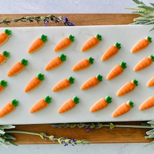 CARROTS Edible Sugar Decorations 12 or 24 Pieces Cupcake or Cake Toppers for Easter, Birthdays or Spring Themed Party Decorations image 2