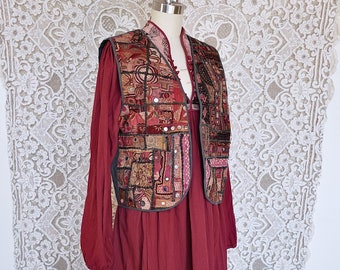 Vintage DKNY Indian Mirrored Embroidery Vest