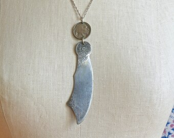 Engraved Buffalo Knife Necklace