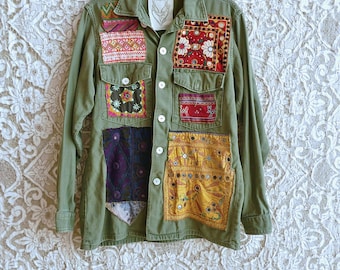 Reckless Daughter Hand Patched Vintage Army Jacket