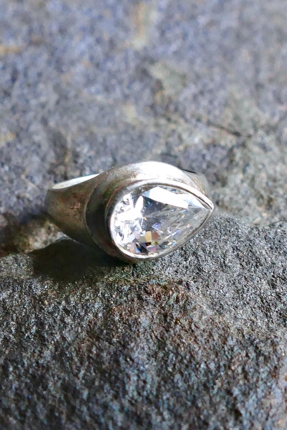 Sterling Silver and Teardrop CZ Ring
