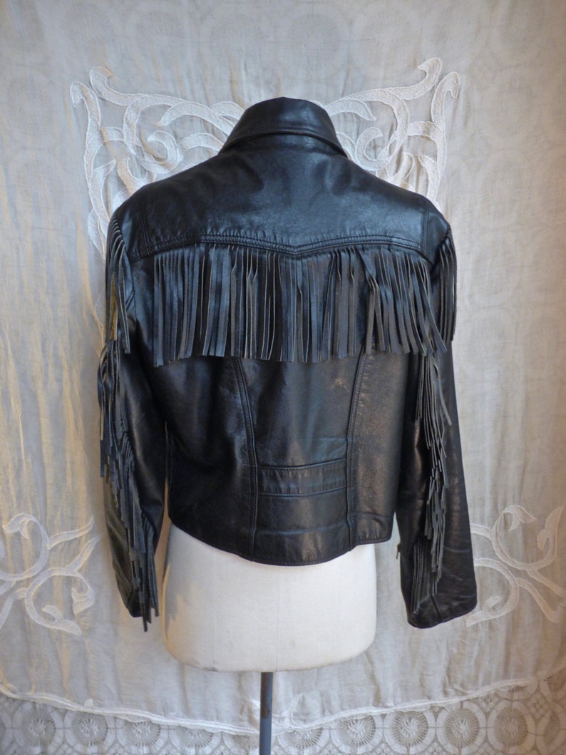 Western Fringe Leather Biker Jacket