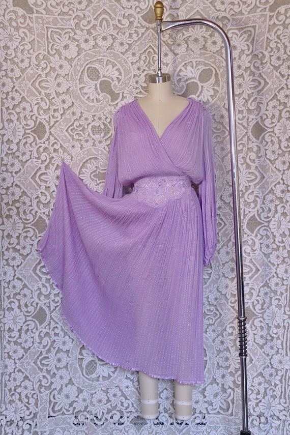 Lilac Greek Gauze Dress - image 4