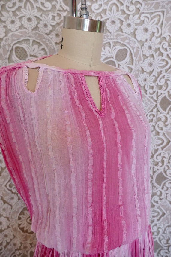 Vibrant Pink Ombre Cotton  Greek Gauze Cotton Dre… - image 6