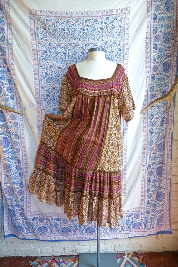 Neutral Tone Indian Gauze Cotton Tent Dress