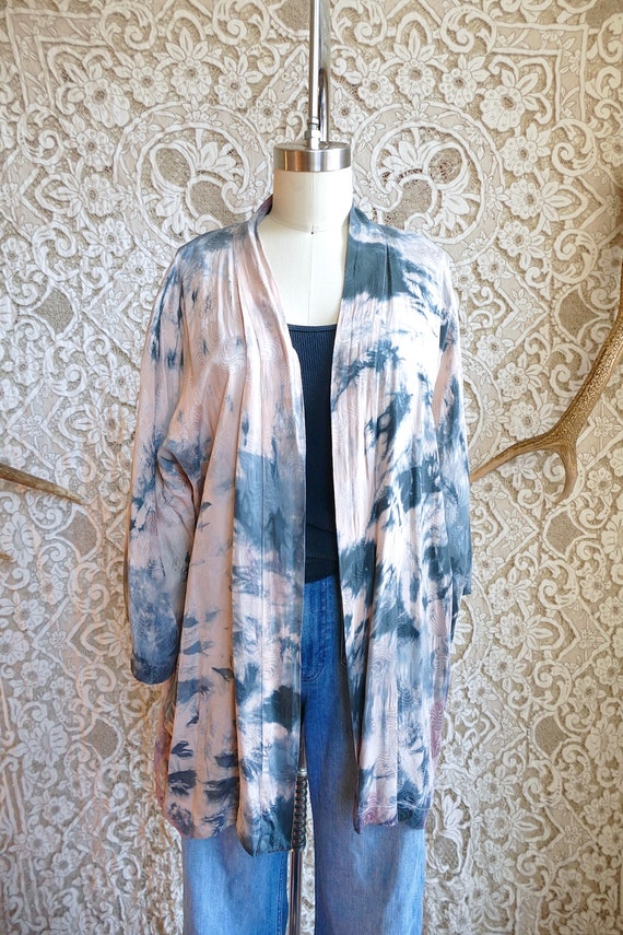 Hand Dyed Embossed Silk Kimono