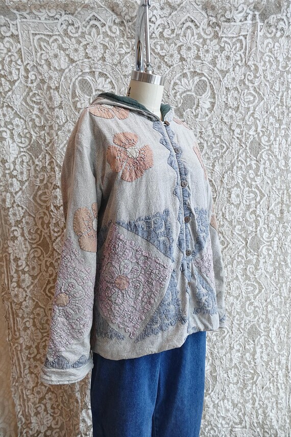 Indian Cotton Hooded Patchwork Jacket - image 7