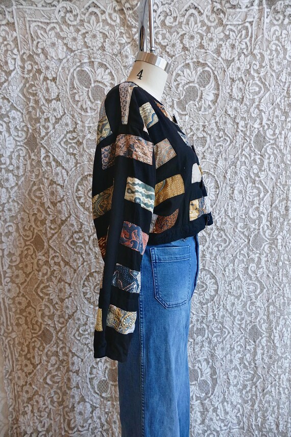 Cropped 90's Indonesian Patchwork Jacket - image 8