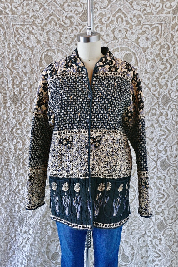 Blockprint Quilted Indian Cotton Chore Coat