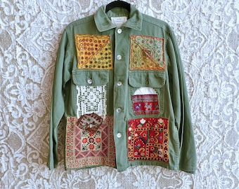 Reckless Daughter Hand Patched Vintage Army Jacket