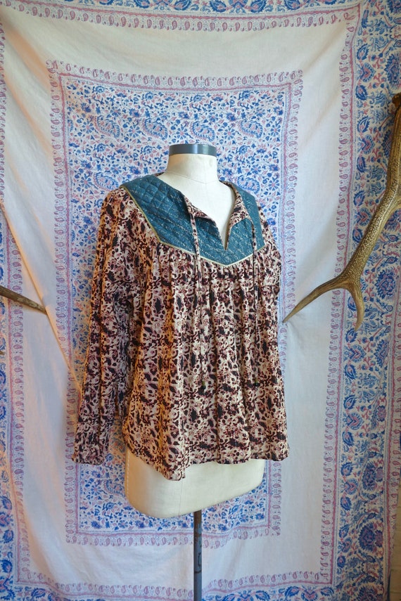 Metallic Indian Gauze Cotton Blouse