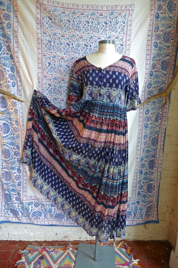Papillon Sheer Indian Gauze Cotton Smock Dress