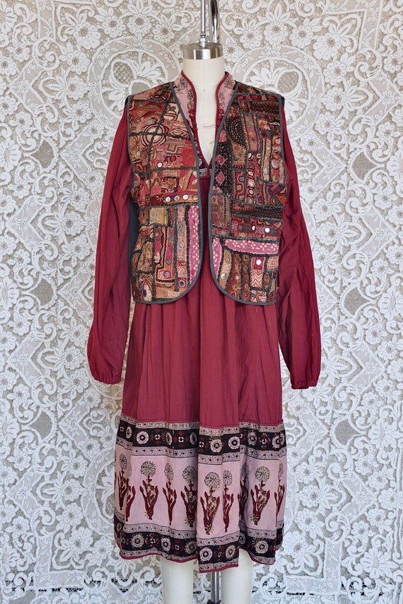 Vintage DKNY Indian Mirrored Embroidery Vest - image 10