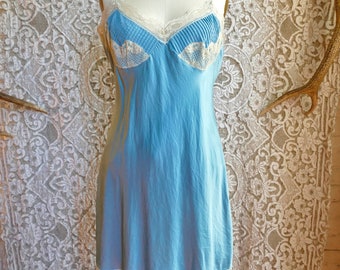 Sky Blue Silk Lace Chemise