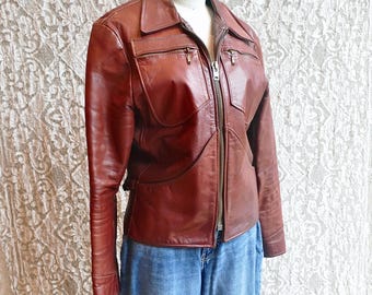 Distressed KOK 70's Leather Jacket As Is