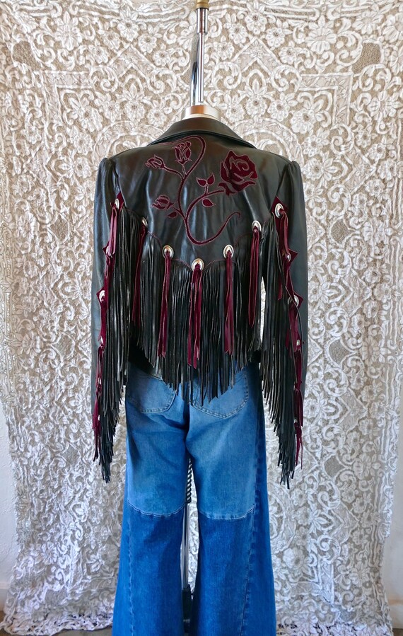 Floral leather jacket Gem