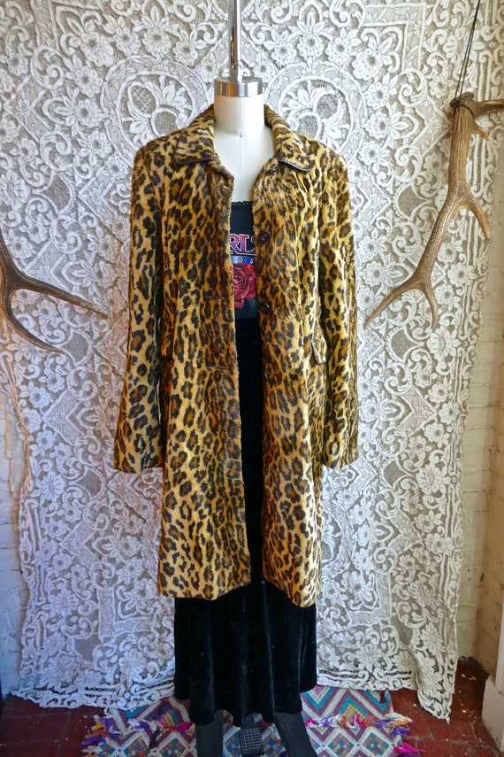 Leopard Print Faux Fur Coat