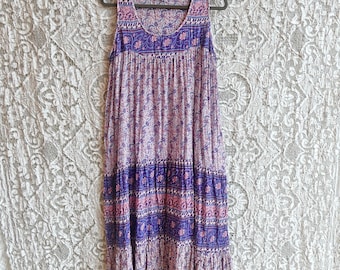 Light Purple Indian Gauze Cotton Tent Dress