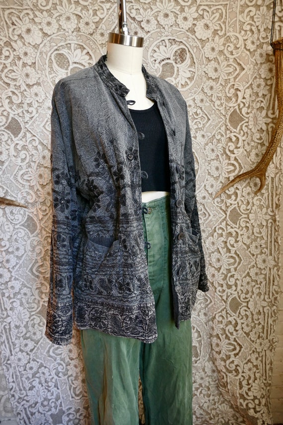 Mirror Embroidered Cotton Chore Jacket - image 2