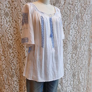 トップス 1940s Blue Embroidered Romanian Blouse S Romanian Blouse Vintage Romanian Embroidered Dress Antique