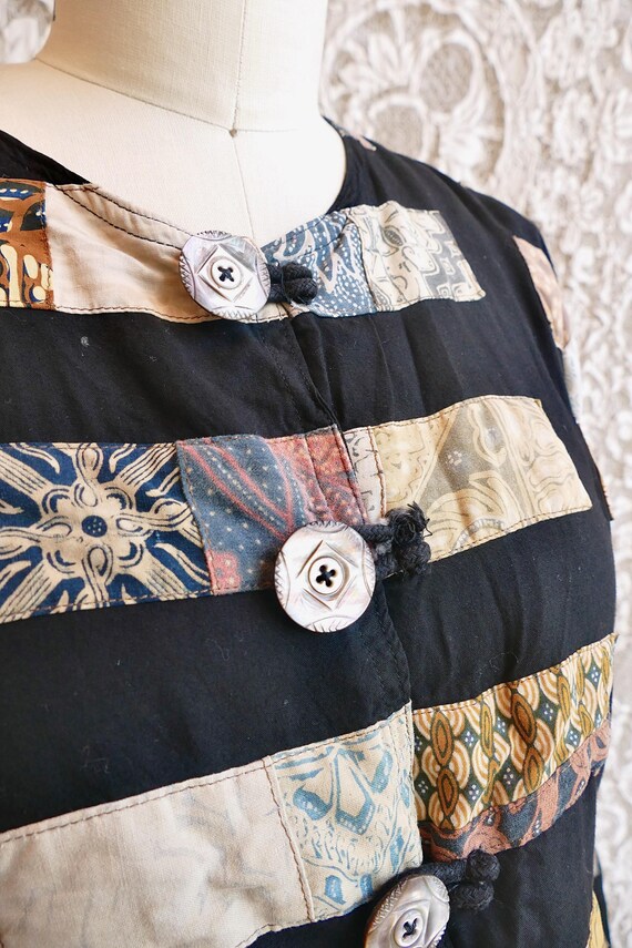 Cropped 90's Indonesian Patchwork Jacket - image 4